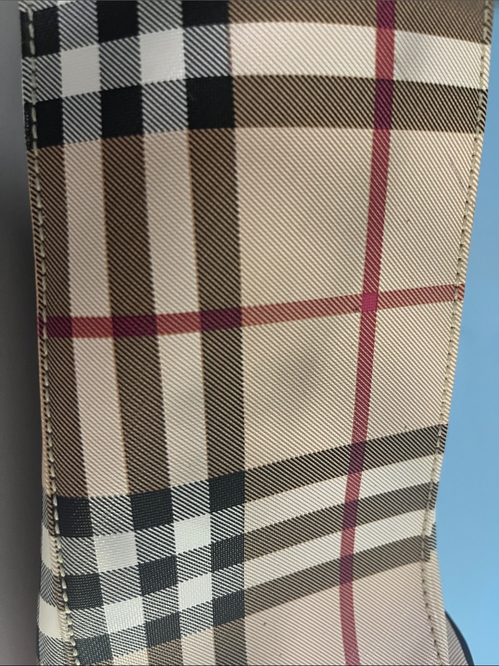 Classic Plaid Satchel Handbag in Beige - Picture 11 of 16
